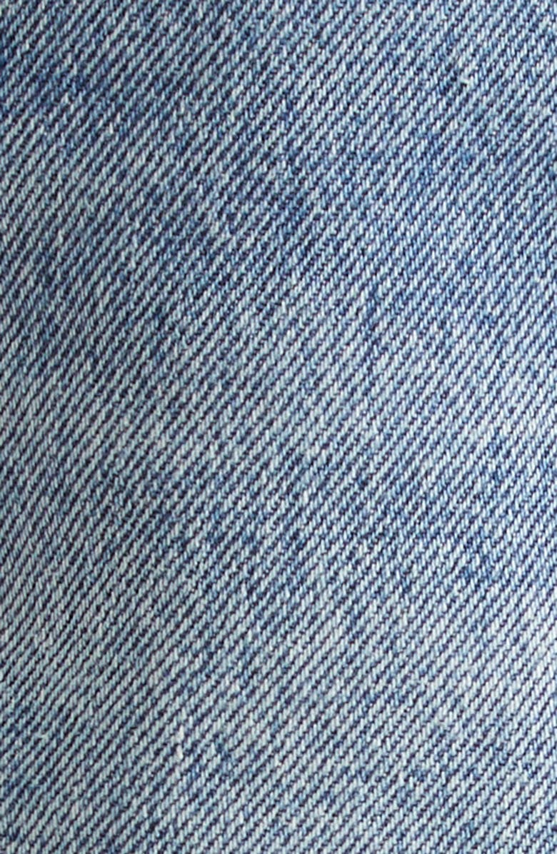 Alexander Wang Pointelle Waistband High Waist Denim Mini Shorts, Alternate, color, Vintage Light Indigo