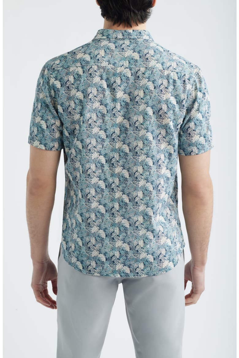 Ragland Botanical Print Cotton Blend Sport Shirt, Alternate, color, WAKE