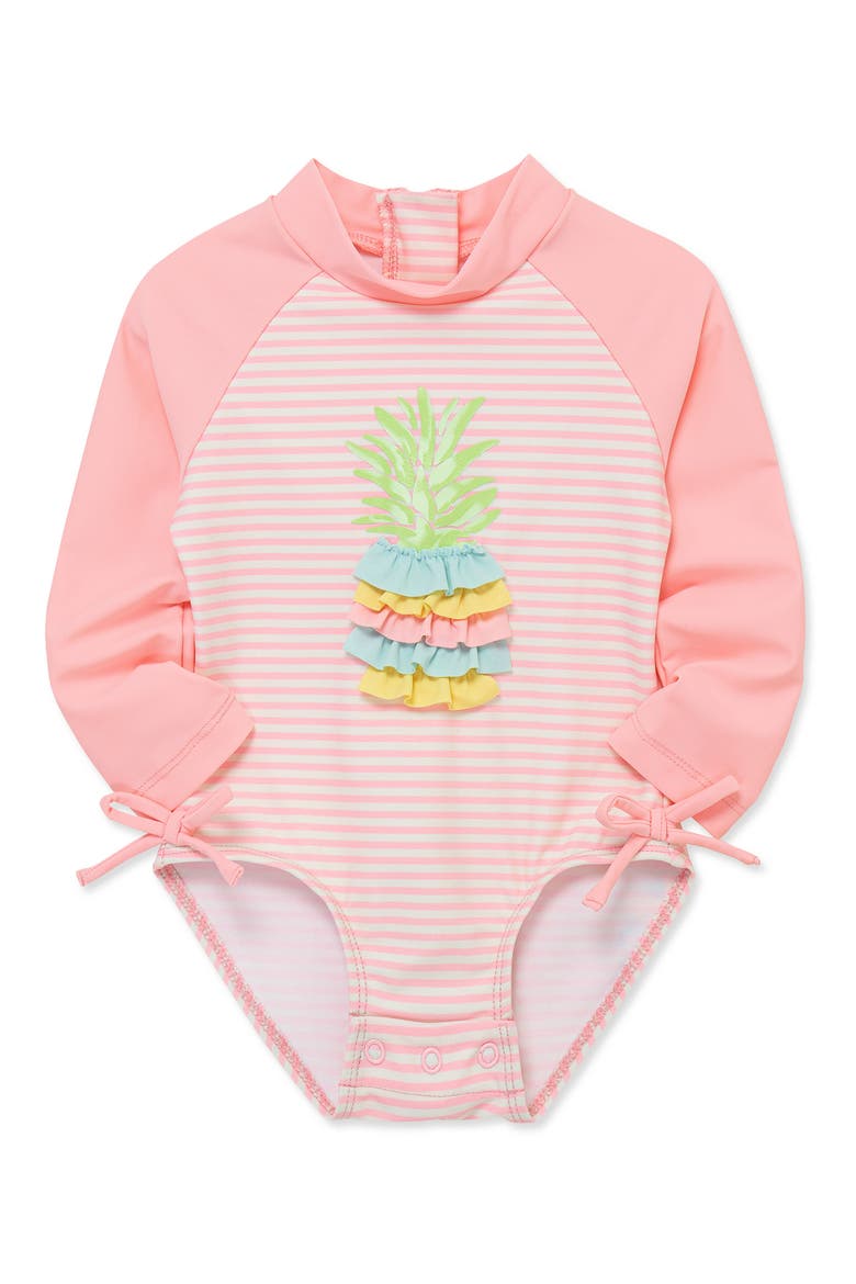 Pineapple UPF 50+ One-Piece Rashguard, Alternate, color, PINK