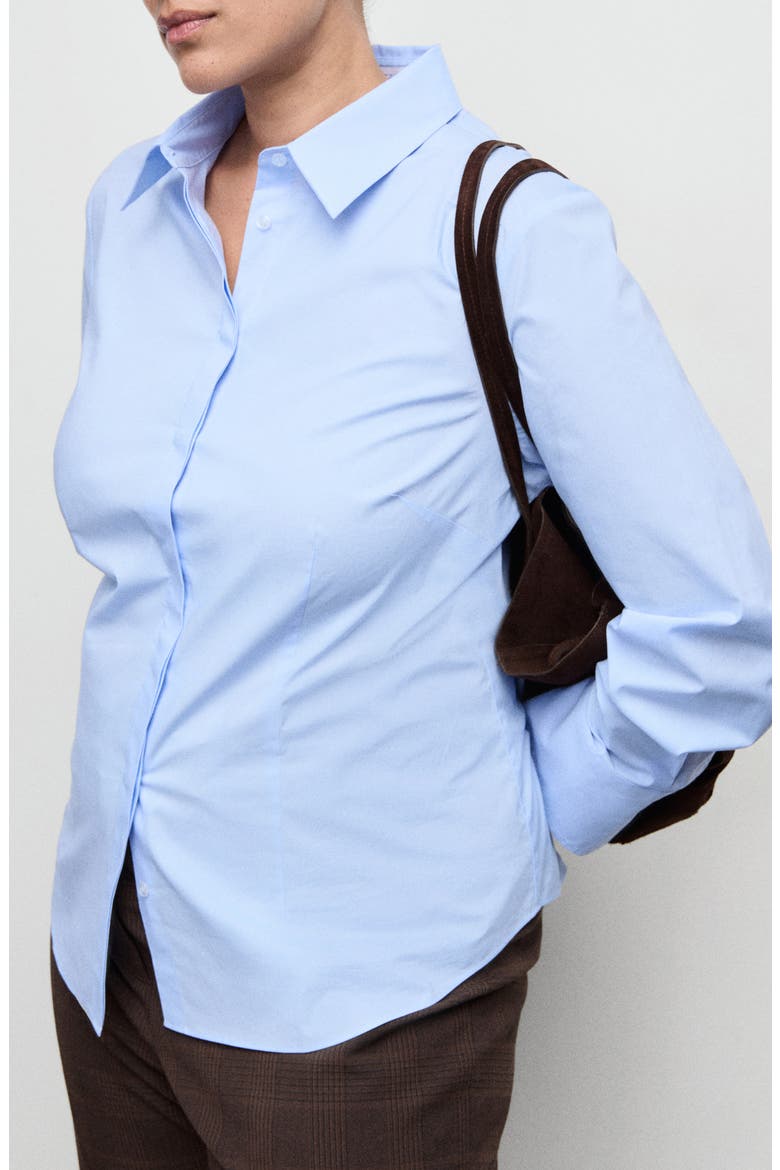 Slim Fit Stretch Poplin Shirt, Alternate, color, SKY BLUE