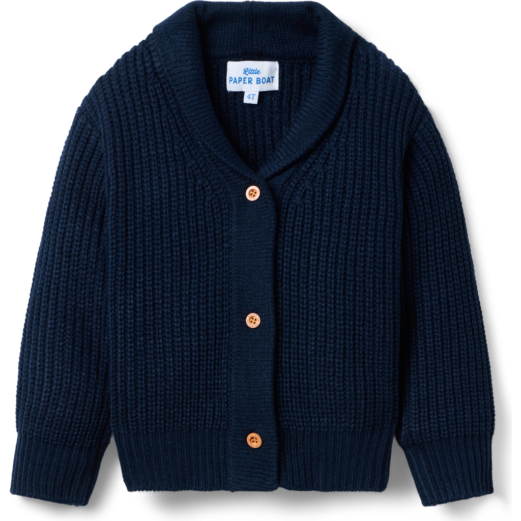 Little Paper Kids Smith Cardigan In Blue