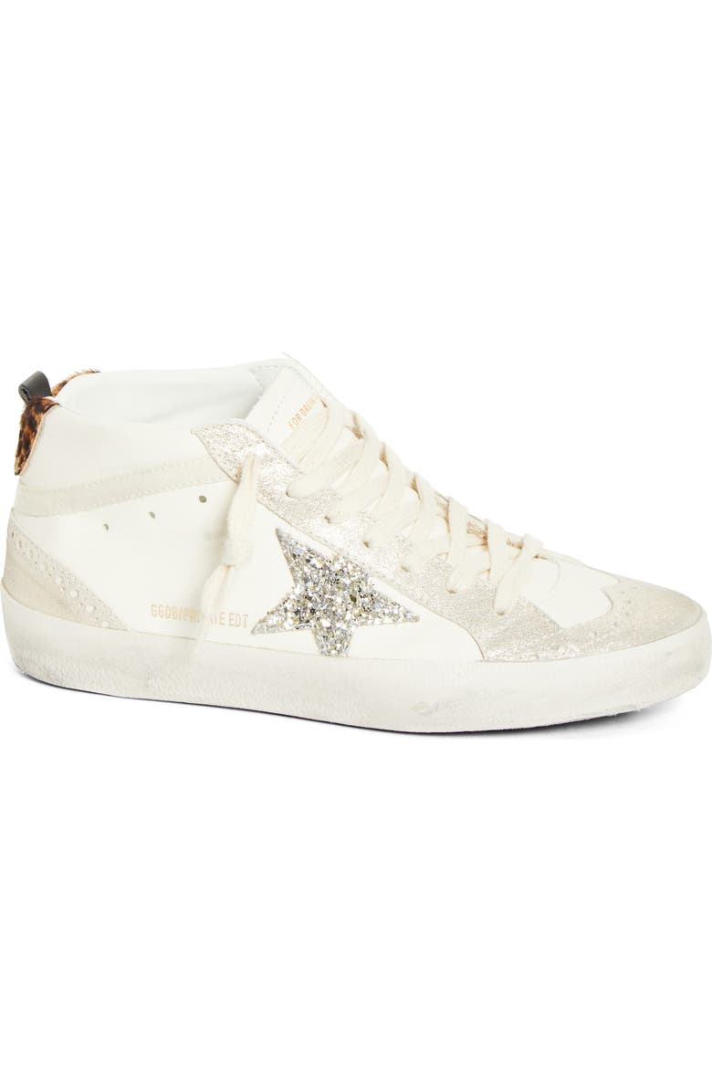 Golden Goose Mid Star Sneaker, Alternate, color, White/ Platinum/ Leo