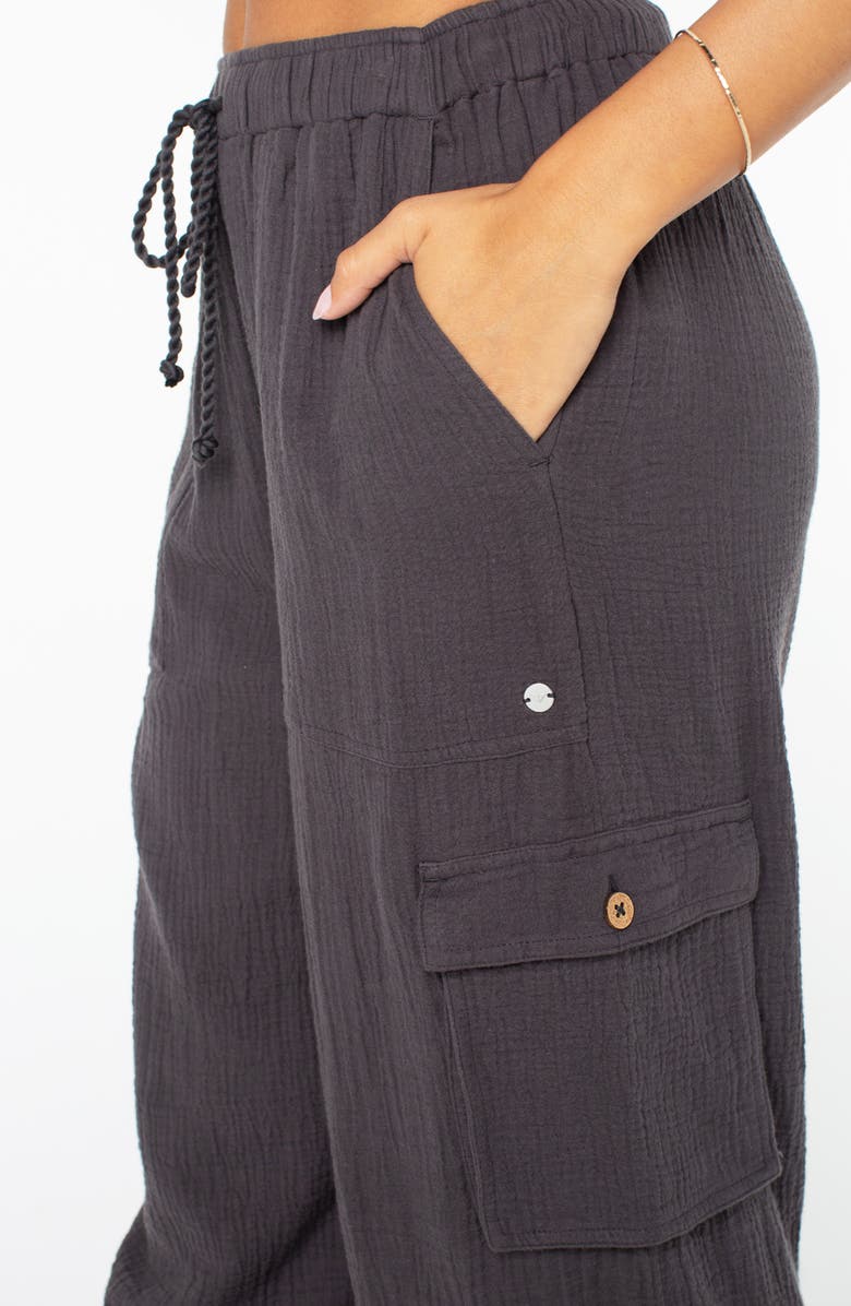 Roxy Precious Cargo Beach Cotton Gauze Pants, Alternate, color, 