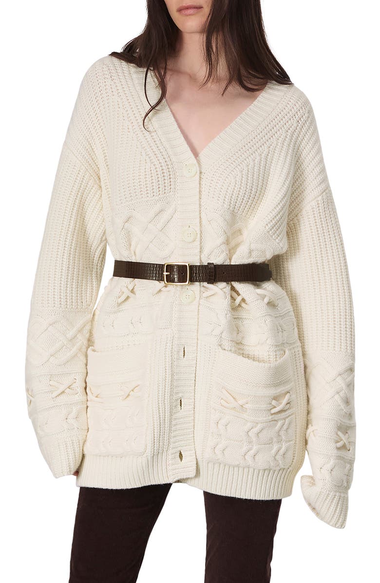 rag & bone Conley Wool & Cashmere Cardigan, Main, color, Ivory