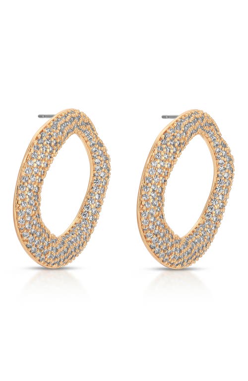 Ettika Pavé Cubic Zirconia Open Circle Drop Earrings In Gold