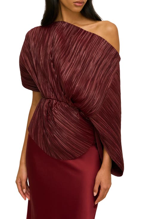 One-Shoulder Pleated Top