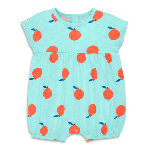 Primary Baby Bubble Shortie In Citrus Burst In Mist Clementines