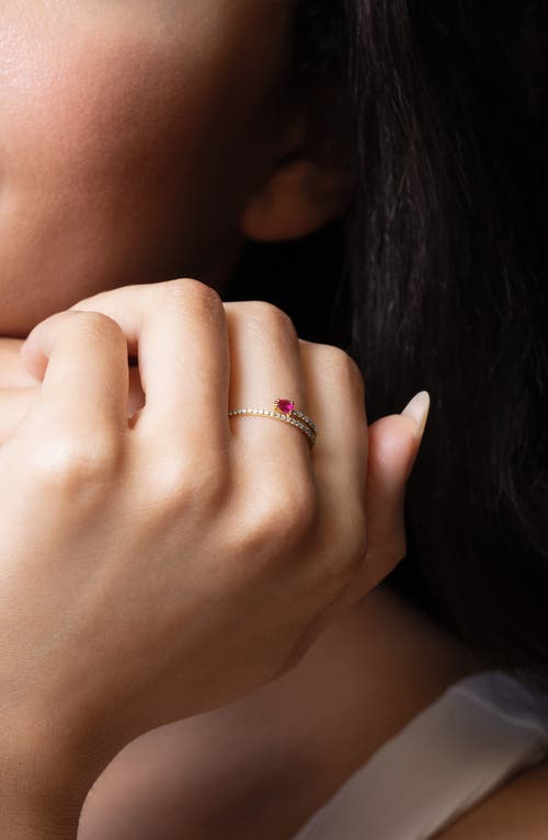 Bony Levy El Mar 18k Yellow Gold Ruby & Diamond Stackable Bypass Ring In Gold