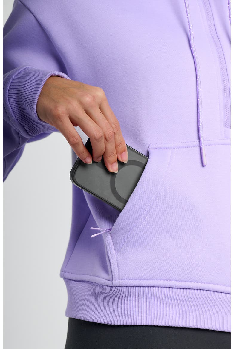 Northcoast Fleece Half Zip Hoodie, Alternate, color, BRIGHT LAVENDER