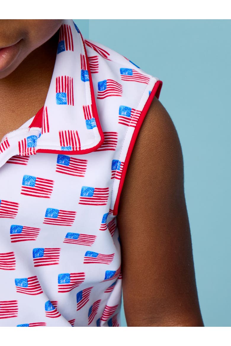 Upf50+ Sleeveless Polo Active Top (toddler, Little & Big Kid), Alternate, color, Freedom Flags