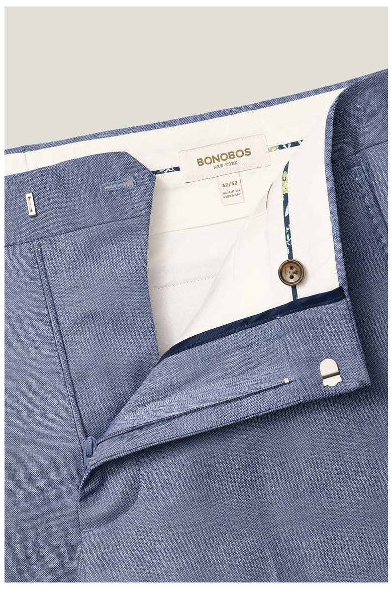 Jetsetter Flat Front Stretch Wool Suit Pants, Alternate, color, 1 BLUE SHARKSKIN
