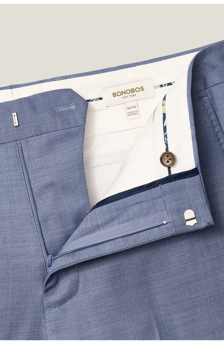 Bonobos Jetsetter Flat Front Stretch Wool Suit Pants, Alternate, color, 1 Blue Sharkskin