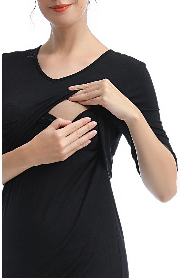 Essential Maternity/Nursing Top, Alternate, color, BLACK