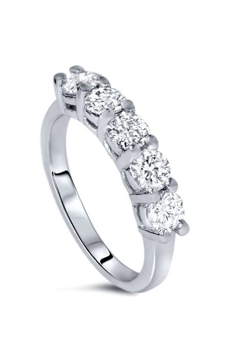 Bliss Diamond 1 1/5 ct Five Stone Diamond Wedding Womens Ring 14K Gold Lab Grown, Alternate, color, 14K White Gold