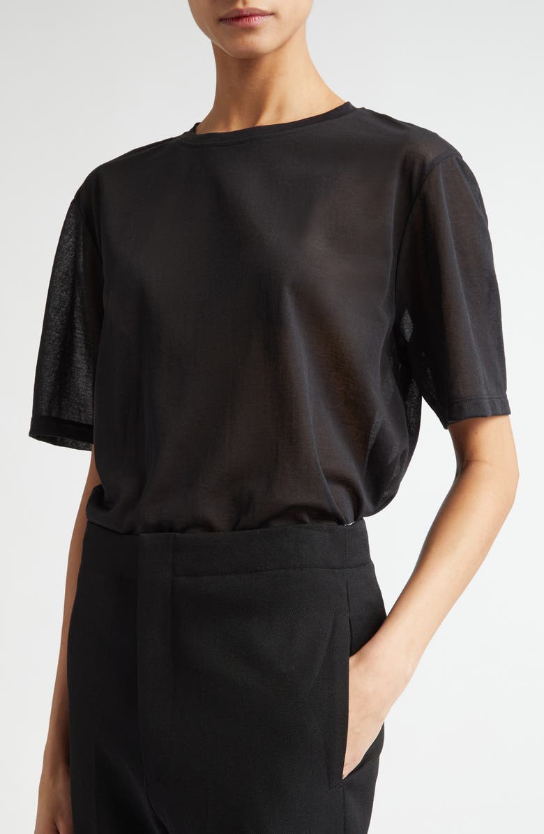 Victoria Beckham Classic Cotton Blend T-Shirt, Alternate, color,