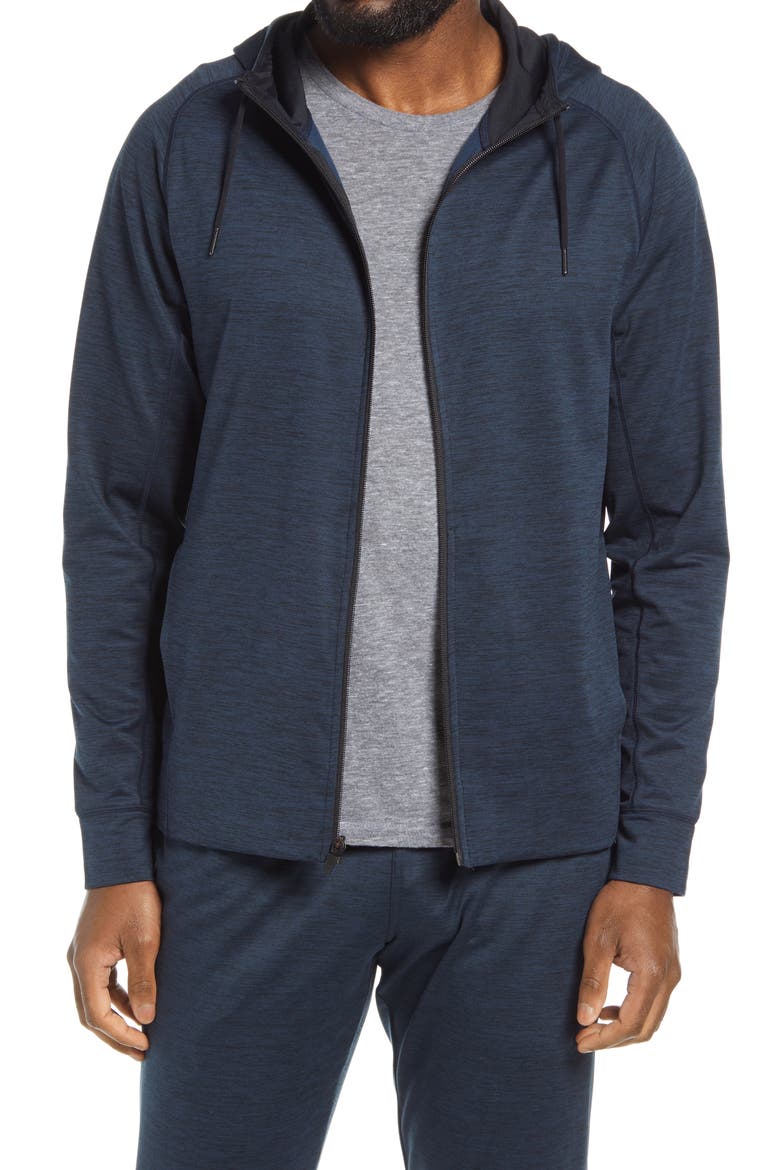 Pyrite Zip Hoodie, Main, color, NAVY HALITE MELANGE