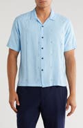 T.R. PREMIUM Boxy Fit Floral Eyelet Embroidered Camp Shirt