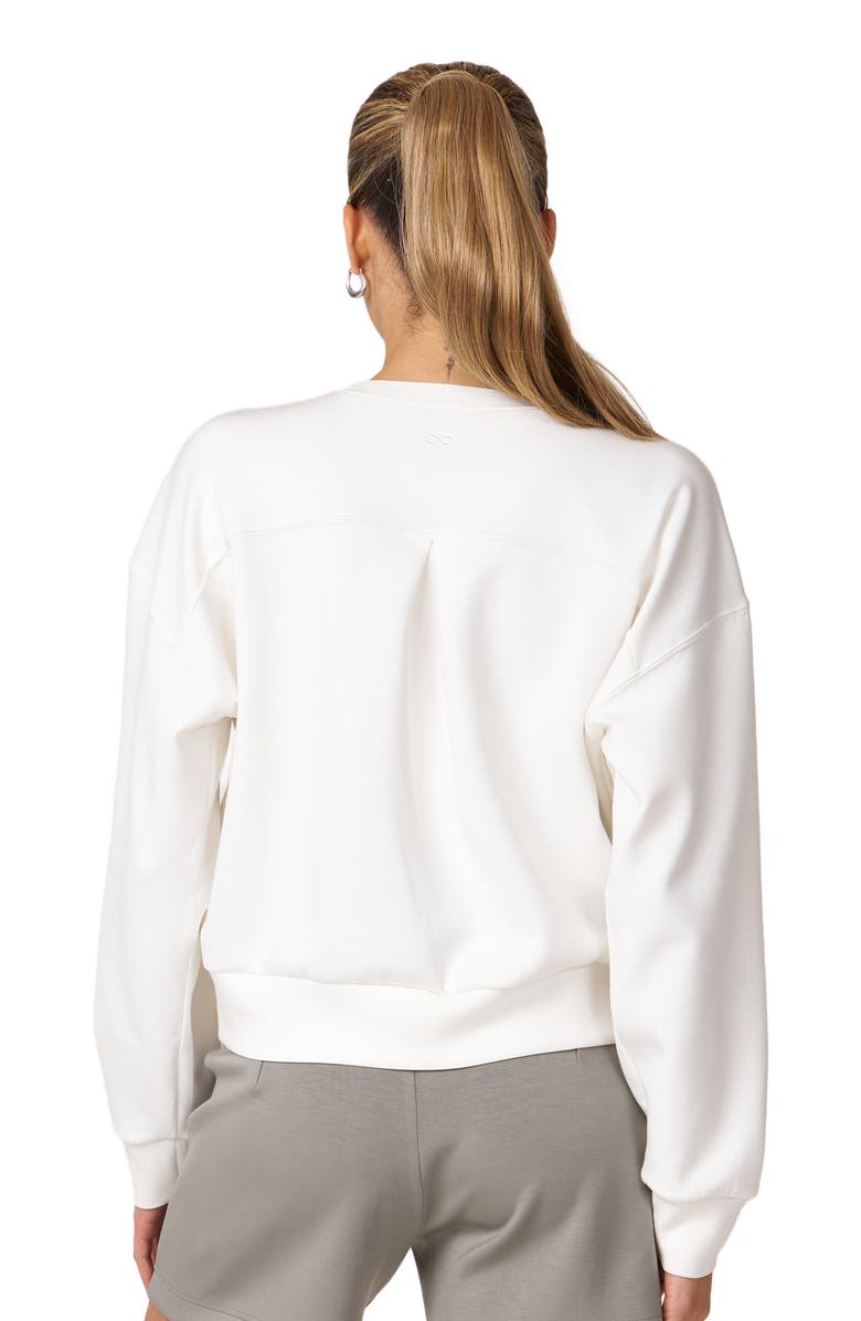 Rebody Active Essential Scuba Knit Crewneck Sweatshirt, Alternate, color, White