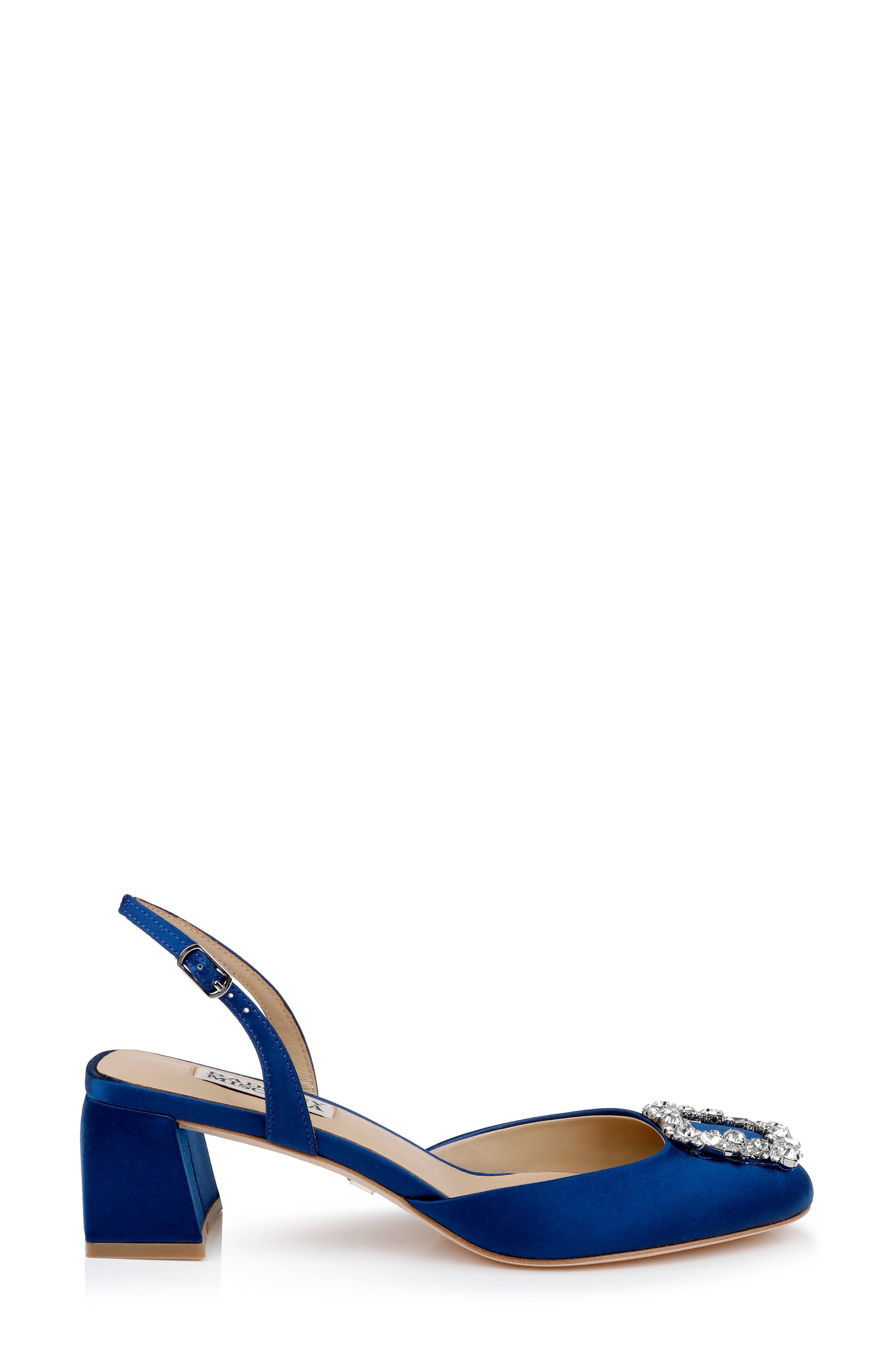 Badgley Mischka Collection Vivia Slingback Pump, Alternate, color, Blue Satin