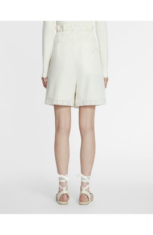 Lanvin Cotton Peplum Shorts In Off White