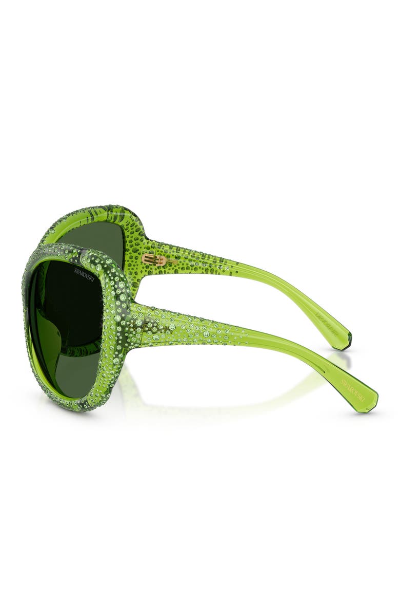 72mm Butterfly Sunglasses, Alternate, color, TRANSPARENT GREEN / DARK GREEN