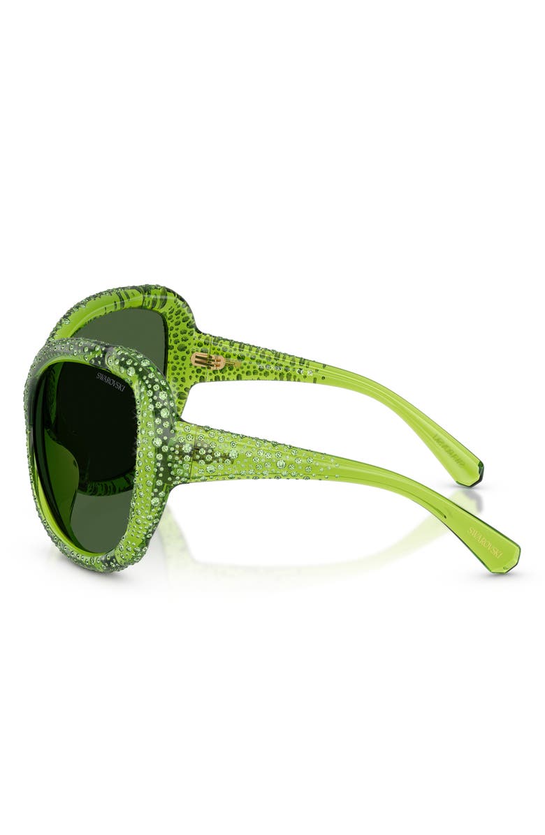 Swarovski 72mm Butterfly Sunglasses, Alternate, color, Transparent Green / Dark Green