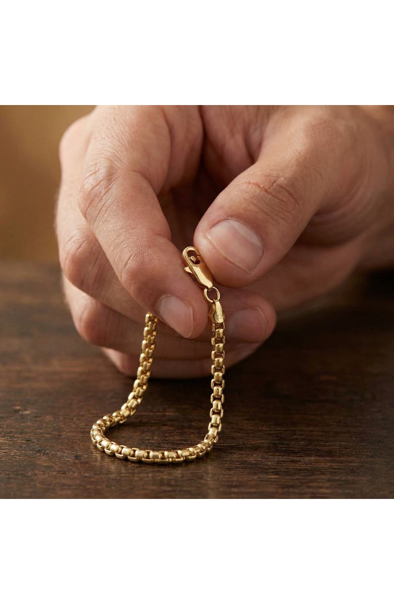 Bliss Diamond 14k Gold Filled 3.5-mm Round Box Link Chain Bracelet, Alternate, color, 14K Yellow Gold