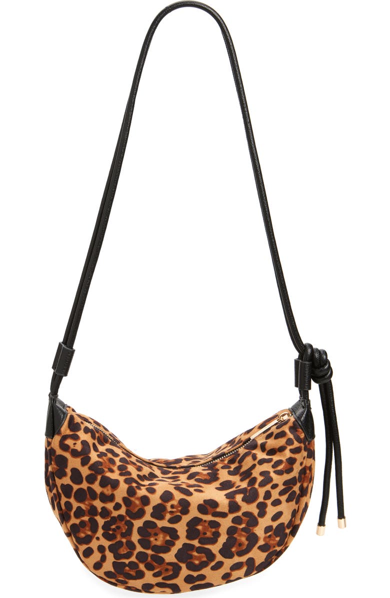 Mali + Lili Aria Leopard Recycled Vegan Leather Crossbody Bag, Alternate, color,