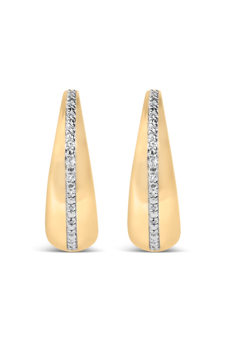 Gold Vermeil Diamond Accent Bold Hoop Earring, Alternate, color, Silver