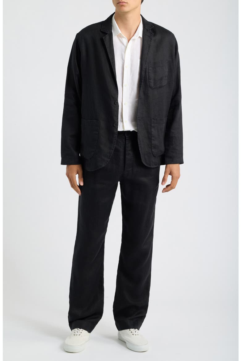 Alta Pleated Linen Trousers, Main, color, NIGHT