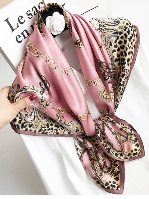 Pure Mulberry Silk Printed Square Shawl Scarf
