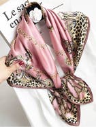 SILKSILKY Pure Mulberry Silk Printed Square Shawl Scarf
