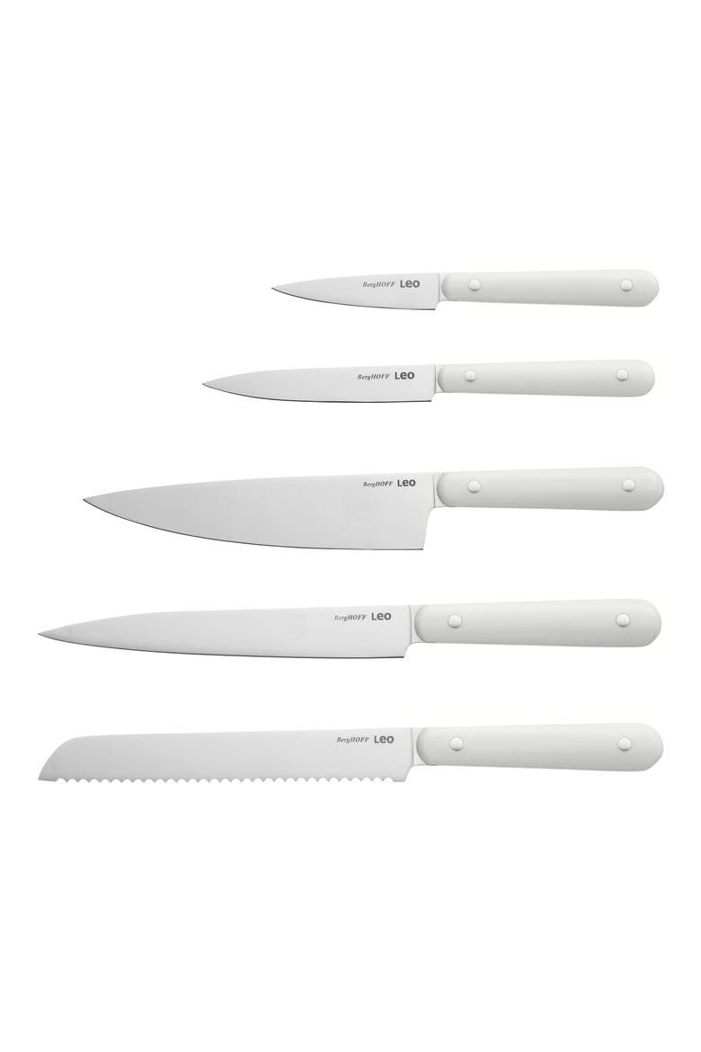 The Leo Spirit 5-Piece Stainless Steel Knife Set, Main, color, WHITE