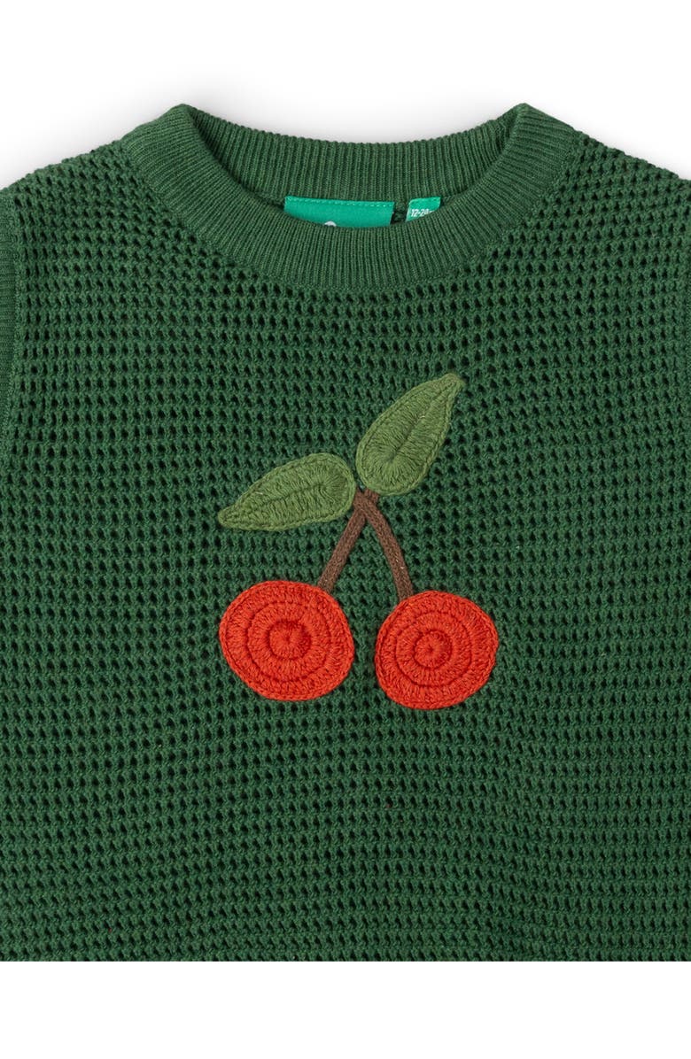 Little Green Radicals Kids' Little Cherry Sleeveless Organic Cotton Sweater, Alternate, color, Green