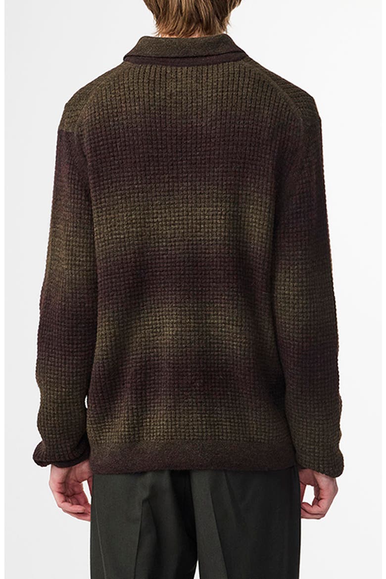 Thor Gradient Bubble Stitch Cardigan, Alternate, color, DARK ARMY