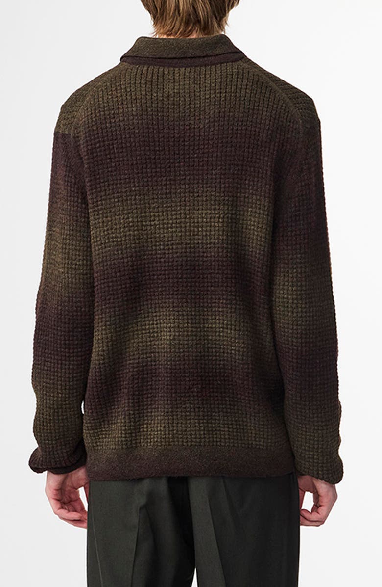 NN07 Thor Gradient Bubble Stitch Cardigan, Alternate, color, Dark Army