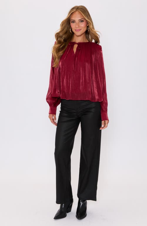 Vici Collection Metallic Satin Top In Red