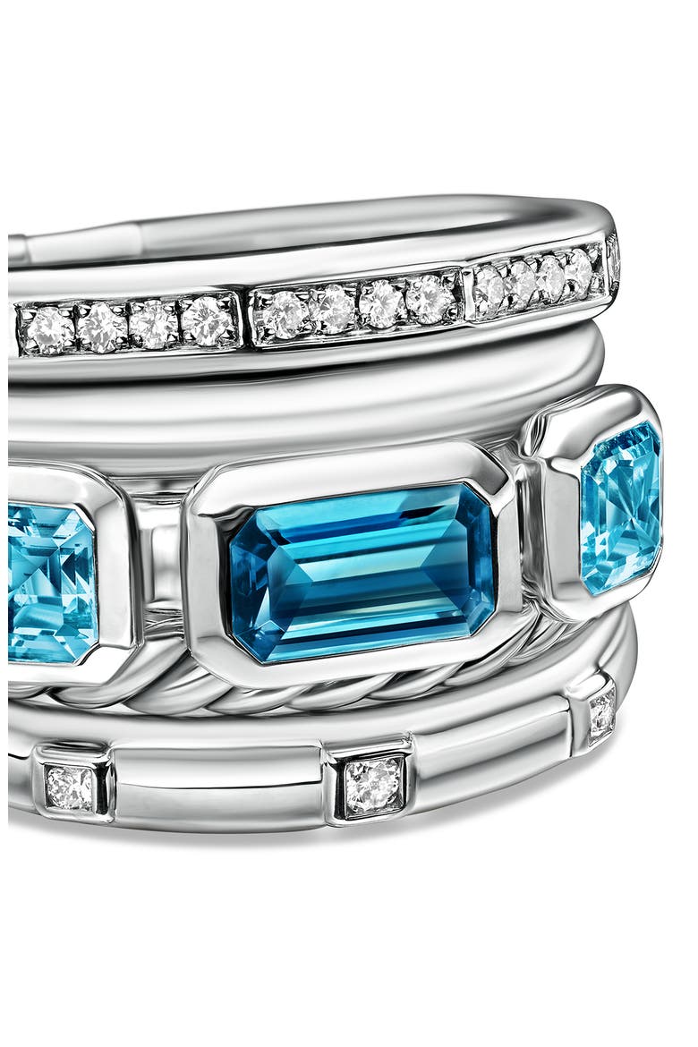 Stax Wide Ring with Hampton Blue Topaz & Diamonds, Alternate, color, HAMPTON BLUE TOPAZ