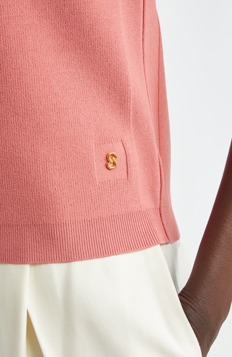 St. John Collection Fine Gauge Engineered Short Sleeve Sweater, Alternate, color, 