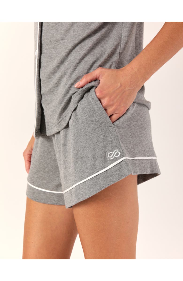 SoftFlex Cuddle Up Pajama Set, Alternate, color, Heather Grey/White