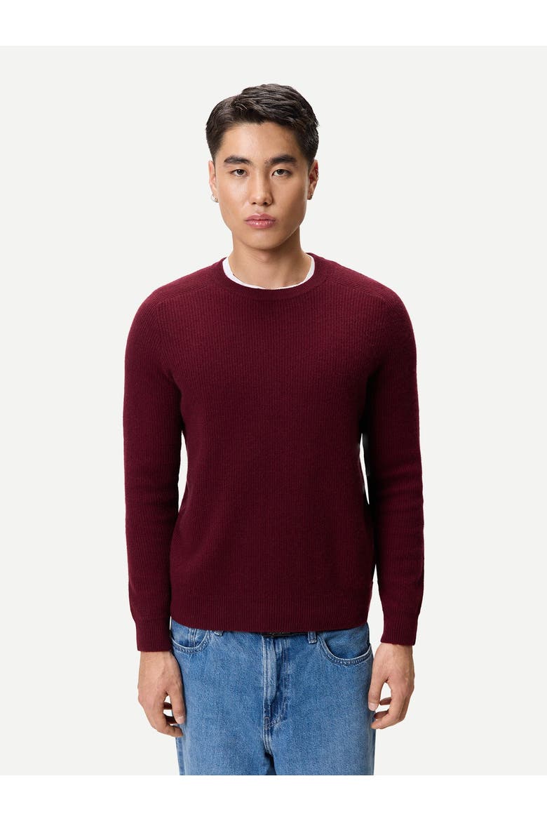 Men's Ribbed Cashmere Sweater, Alternate, color, Zinfandel