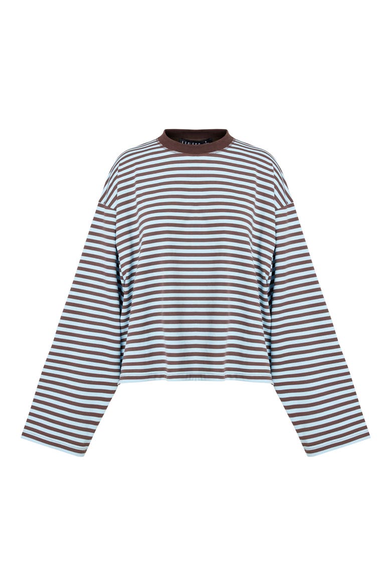 Bloom Stripe Top, Alternate, color, CHOCOLATE SEA STRIPE