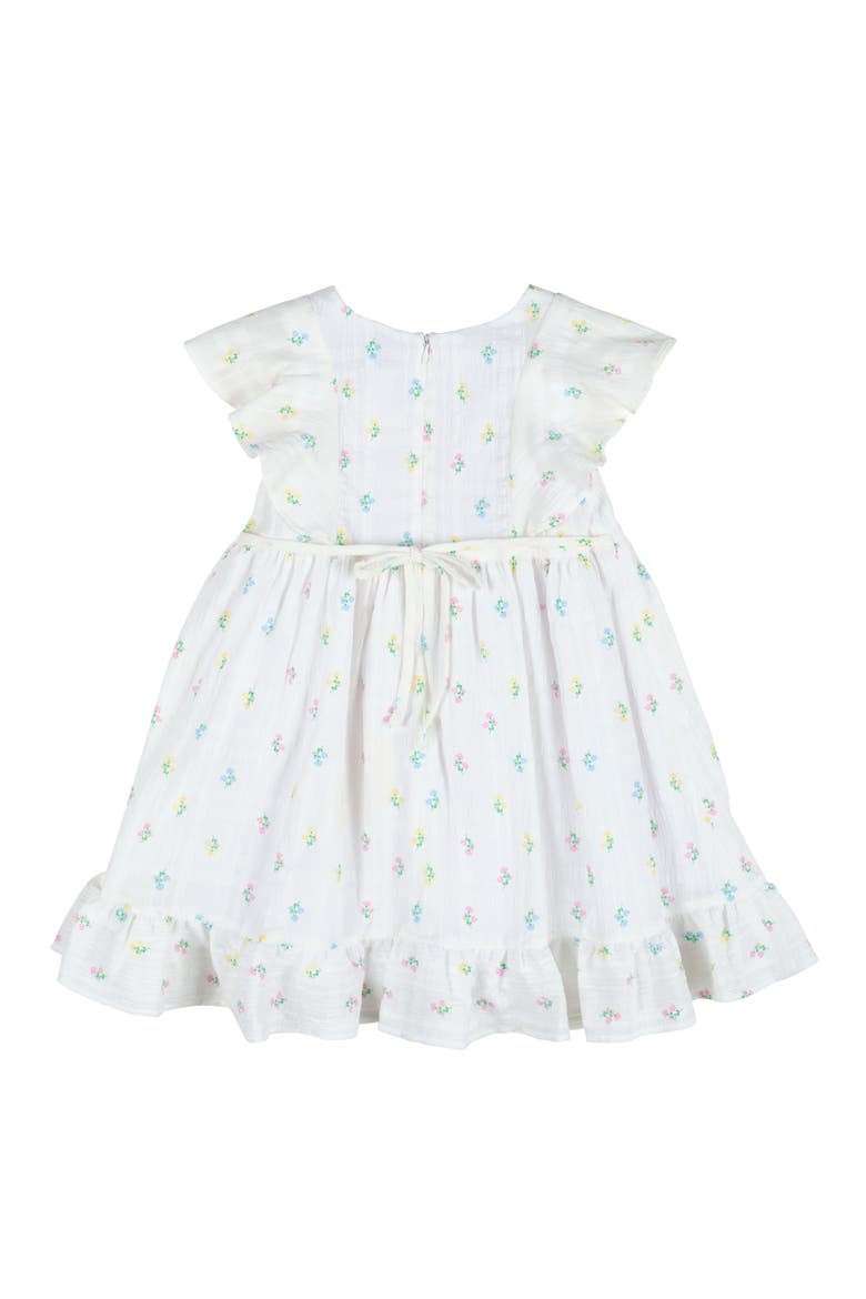 Textured Lawn Floral Printed Dress With Flowers, Alternate, color, White / Multicolor
