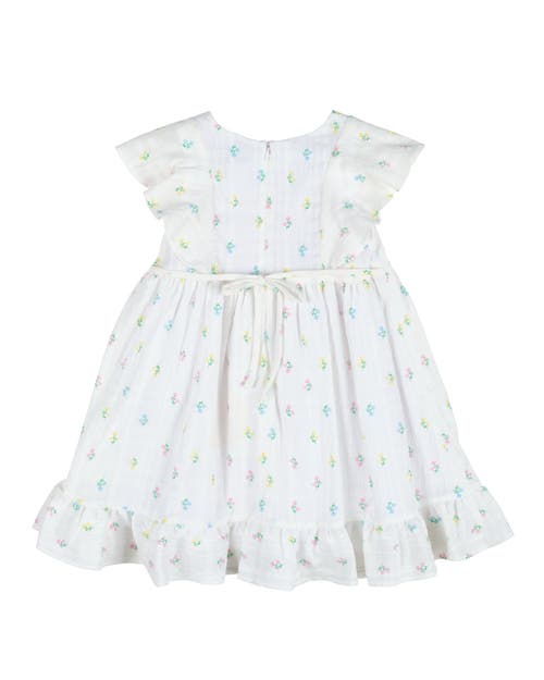 Shop Florence Eiseman Textured Lawn Floral Printed Dress With Flowers In White/multicolor