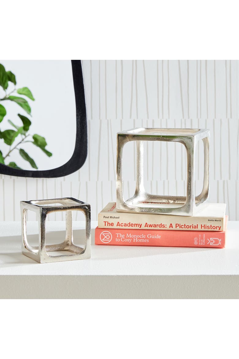 Cubist Sculptures, Set Of 2, Alternate, color, White