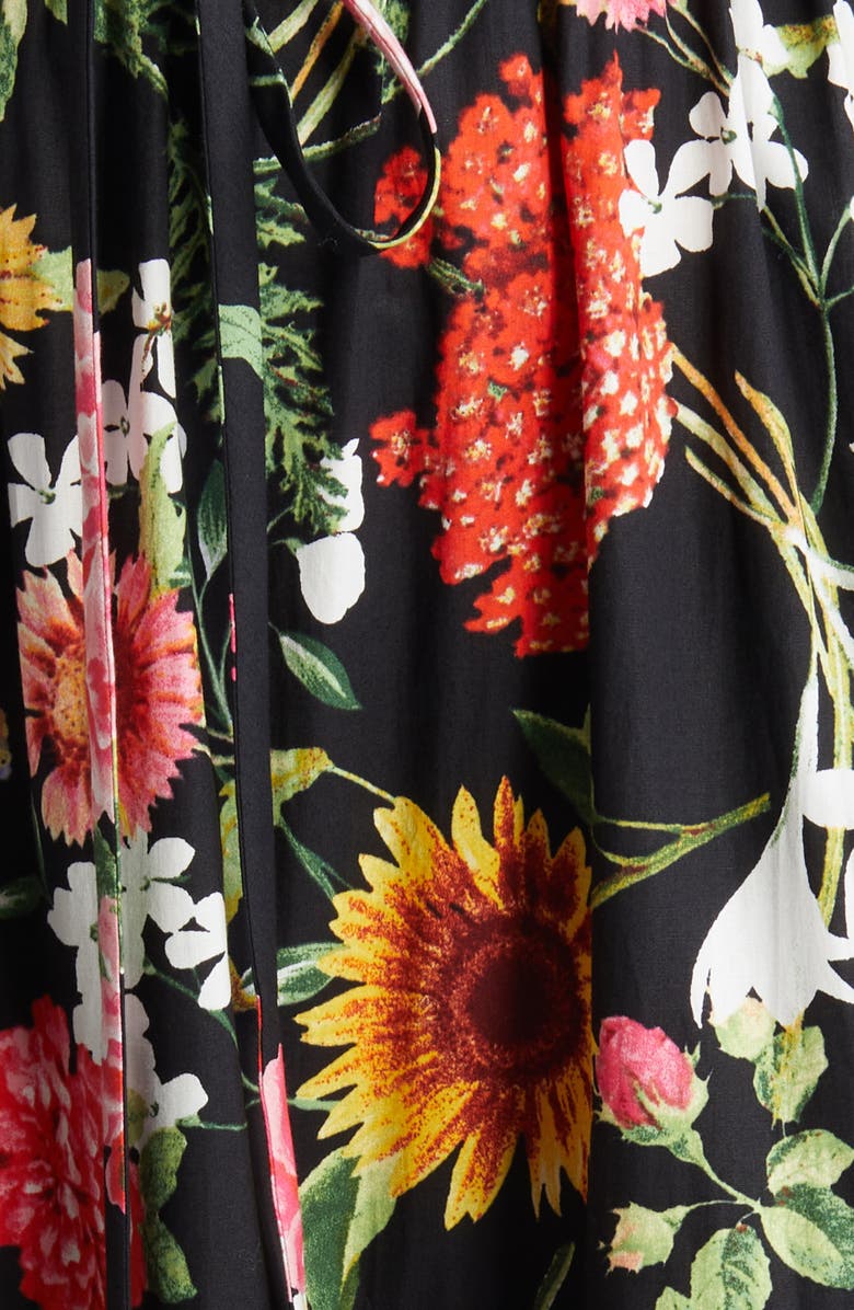 Anne Klein Floral Tiered Cotton Maxi Dress, Alternate, color,