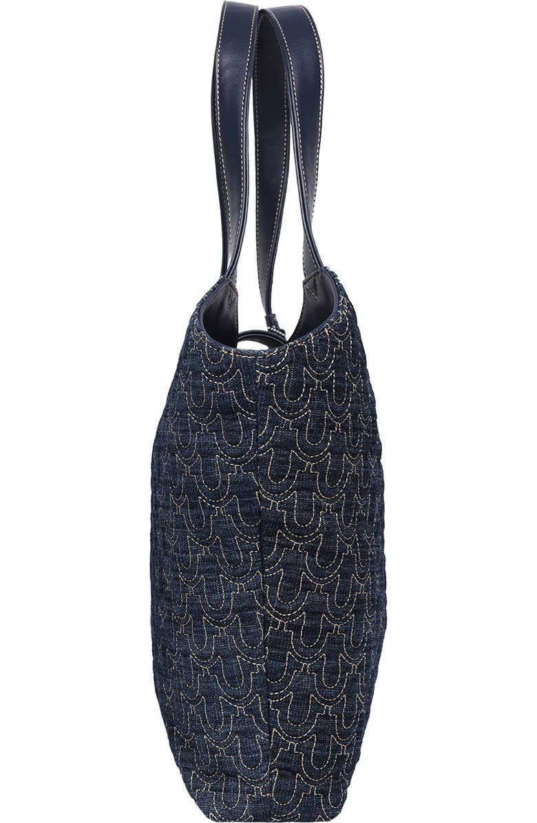 True Religion Horseshoe Charm Denim Tote, Alternate, color, Dark Denim