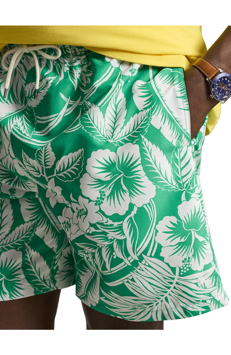 Polo Ralph Lauren Big & Tall Floral Swim Trunks, Alternate, color, Green Sweetheart