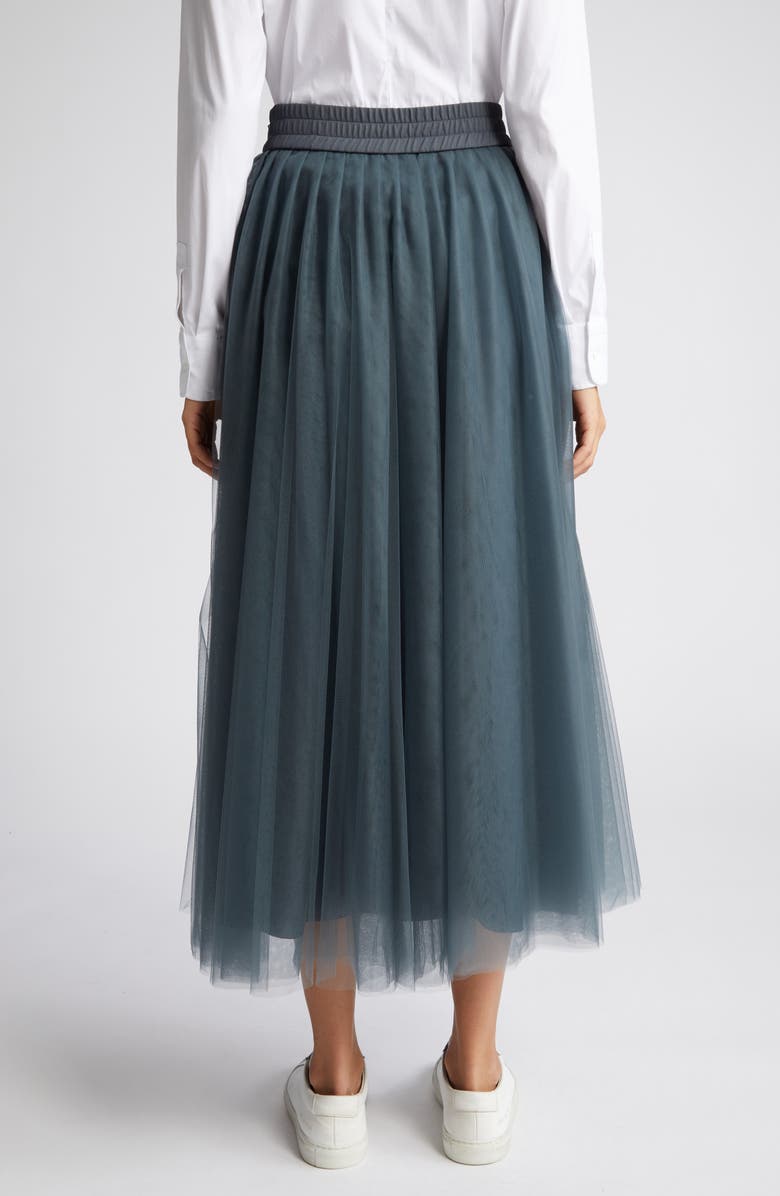 Fabiana Filippi Pleated Tulle Midi Skirt, Alternate, color, 