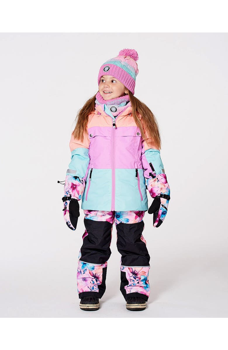 Deux par Deux Two-Piece Teknik Snowsuit with Jacket Watercolor Flower, Main, color, 